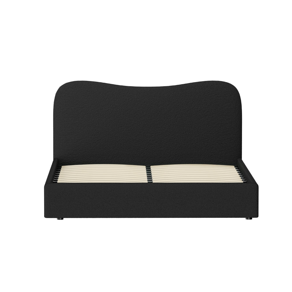 Berkeley (Queen) Bouclé Bed Frame - Black - Homecoze