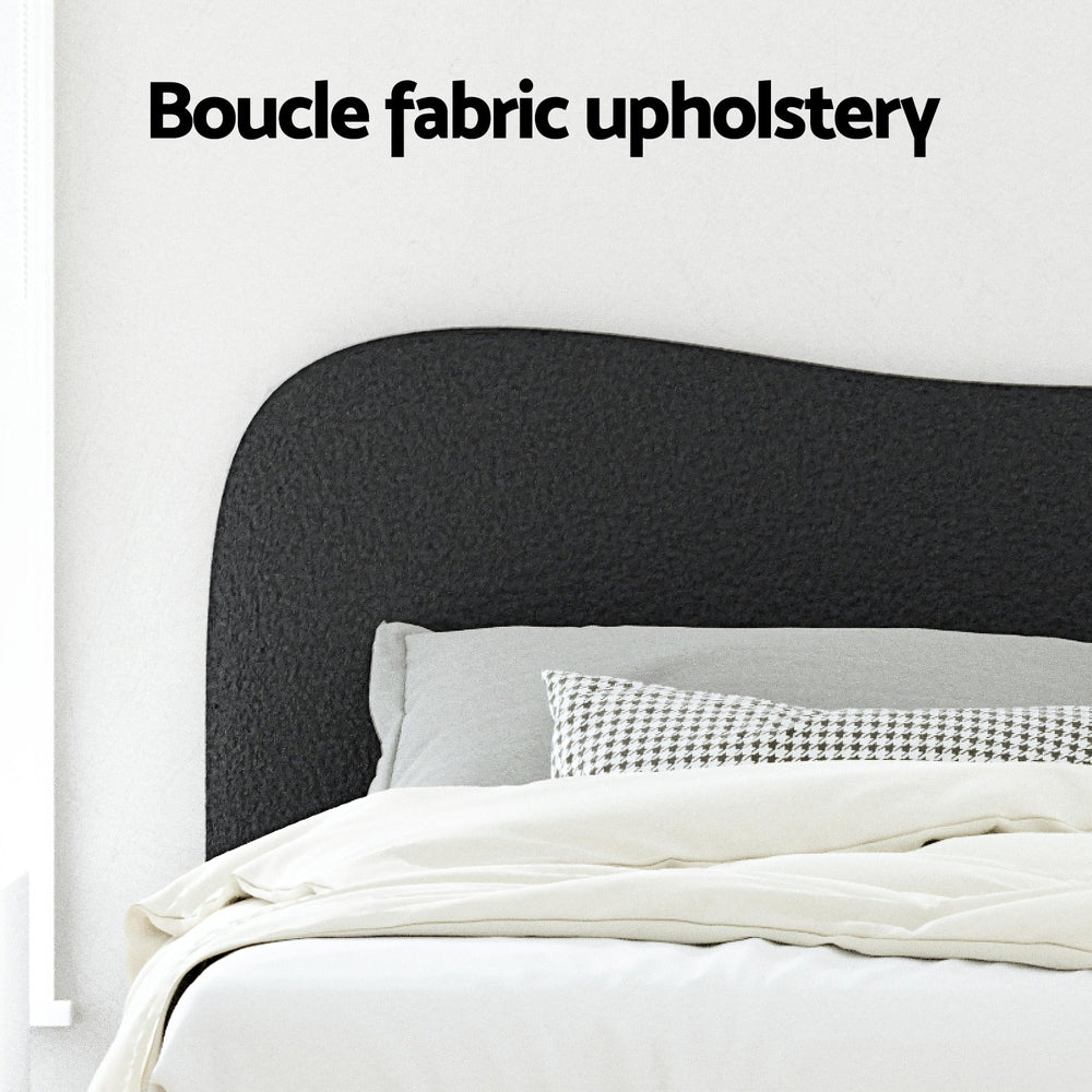 Berkeley (Queen) Bouclé Bed Frame - Black - Homecoze