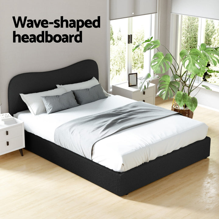 Berkeley (Queen) Bouclé Bed Frame - Black - Homecoze