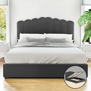 Lexington (Queen) Velvet Storage Bed Frame - Grey - Homecoze