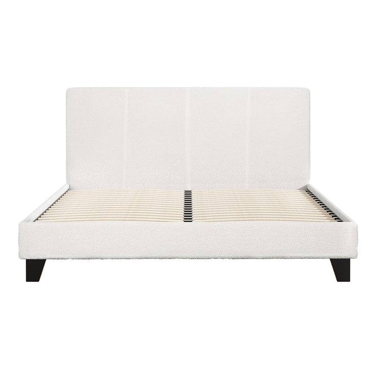 Monroe (Double) Bouclé Bed Frame | Fabric - White