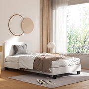 Monroe (King Single) Bouclé Bed Frame | Fabric - White - Homecoze