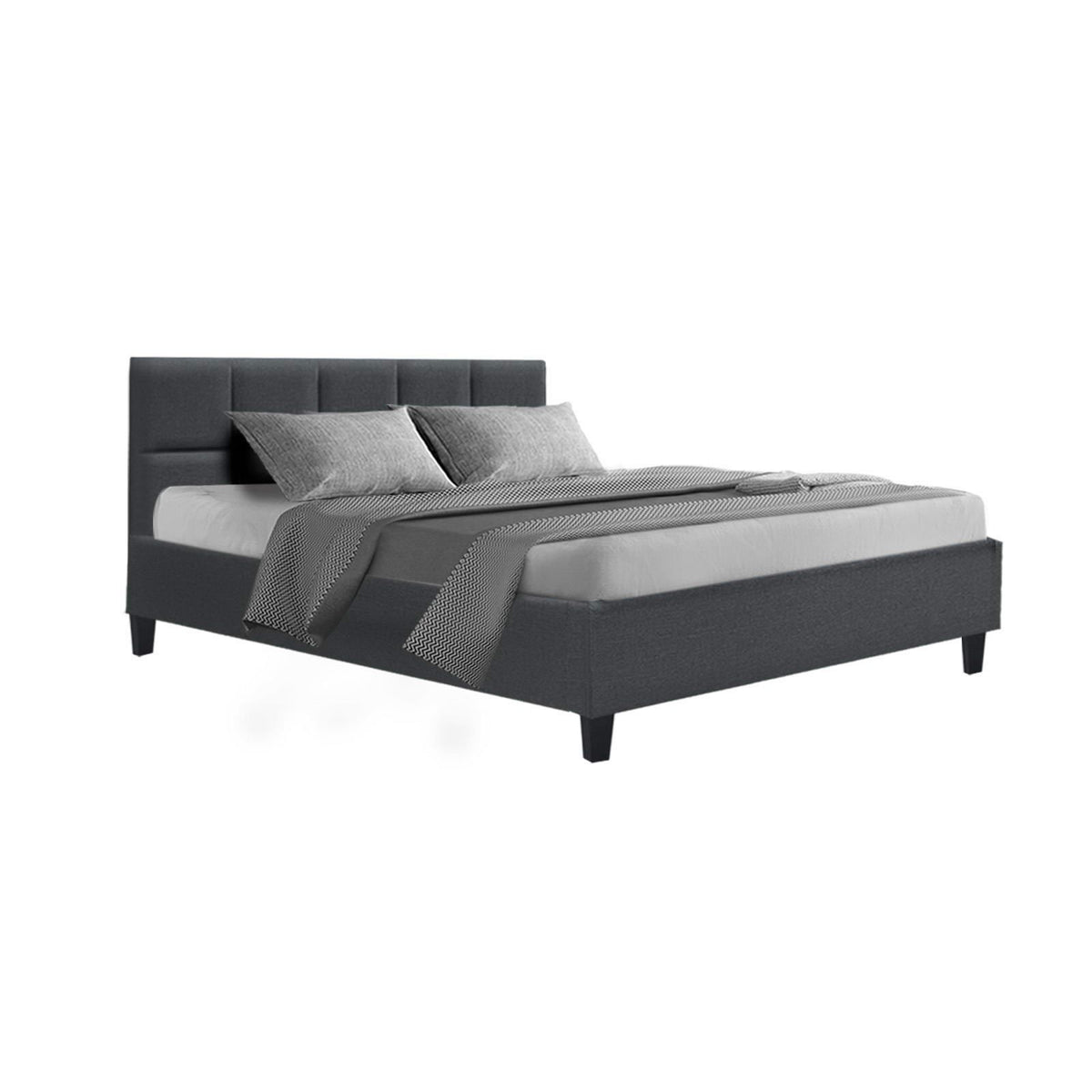 Raleigh (Double) Linen-Look Bed Frame - Charcoal