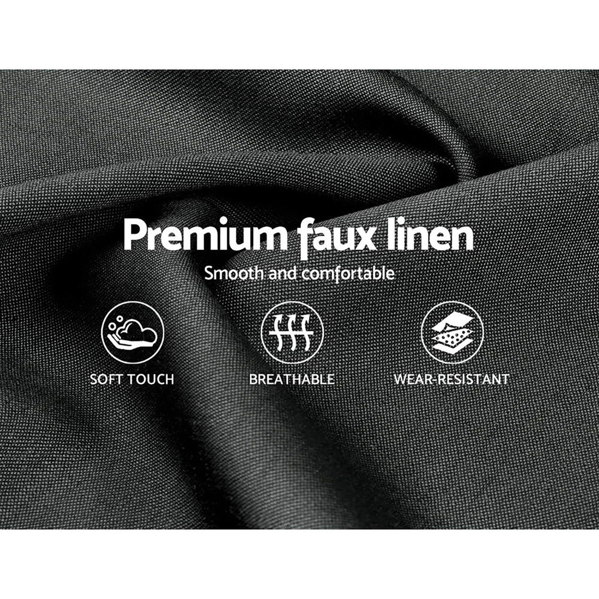 Raleigh (Double) Linen-Look Bed Frame - Charcoal