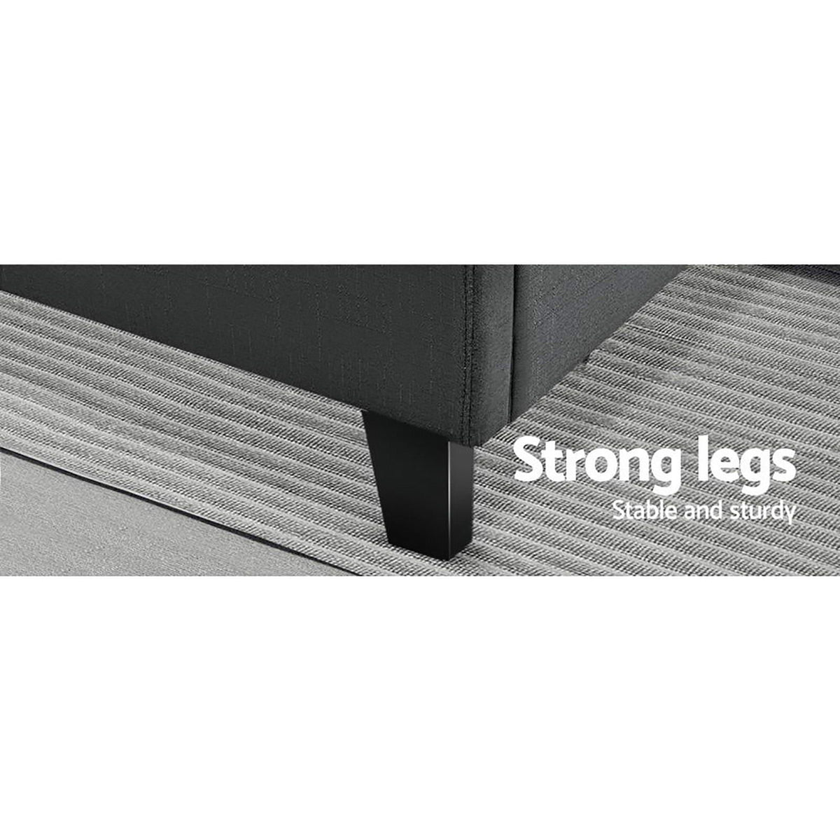 Raleigh (Double) Linen-Look Bed Frame - Charcoal
