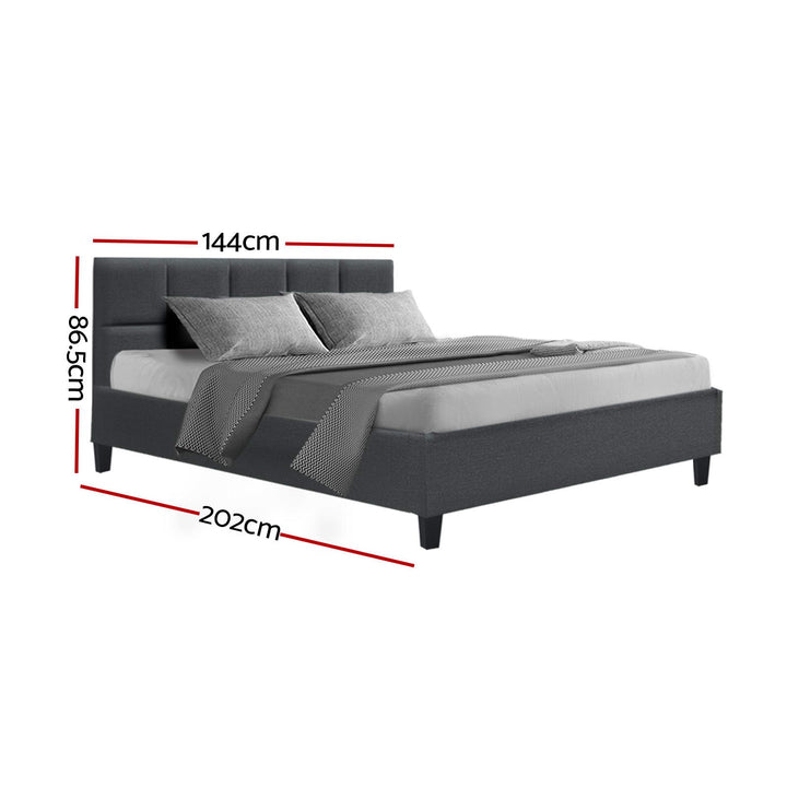 Raleigh (Double) Bed Frame | Fabric - Charcoal