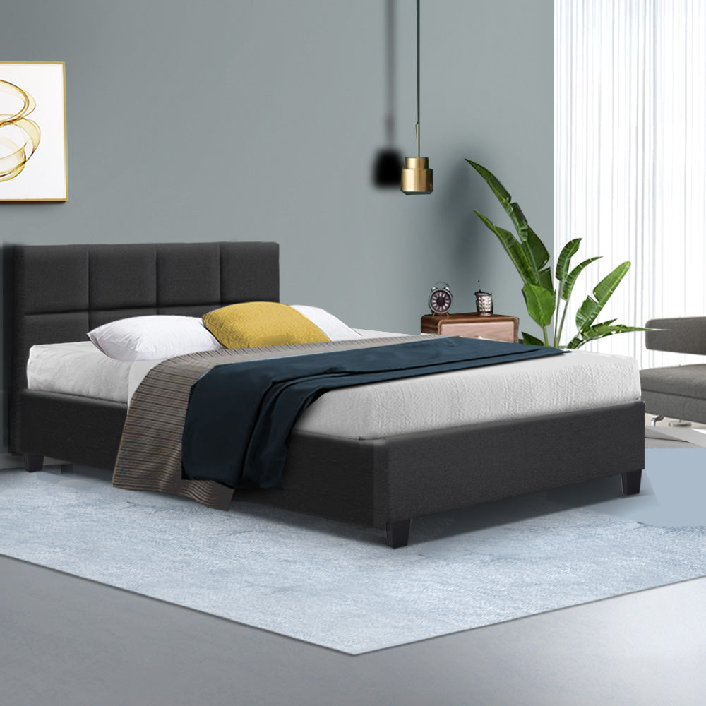 Raleigh (Double) Bed Frame | Fabric - Charcoal - Homecoze
