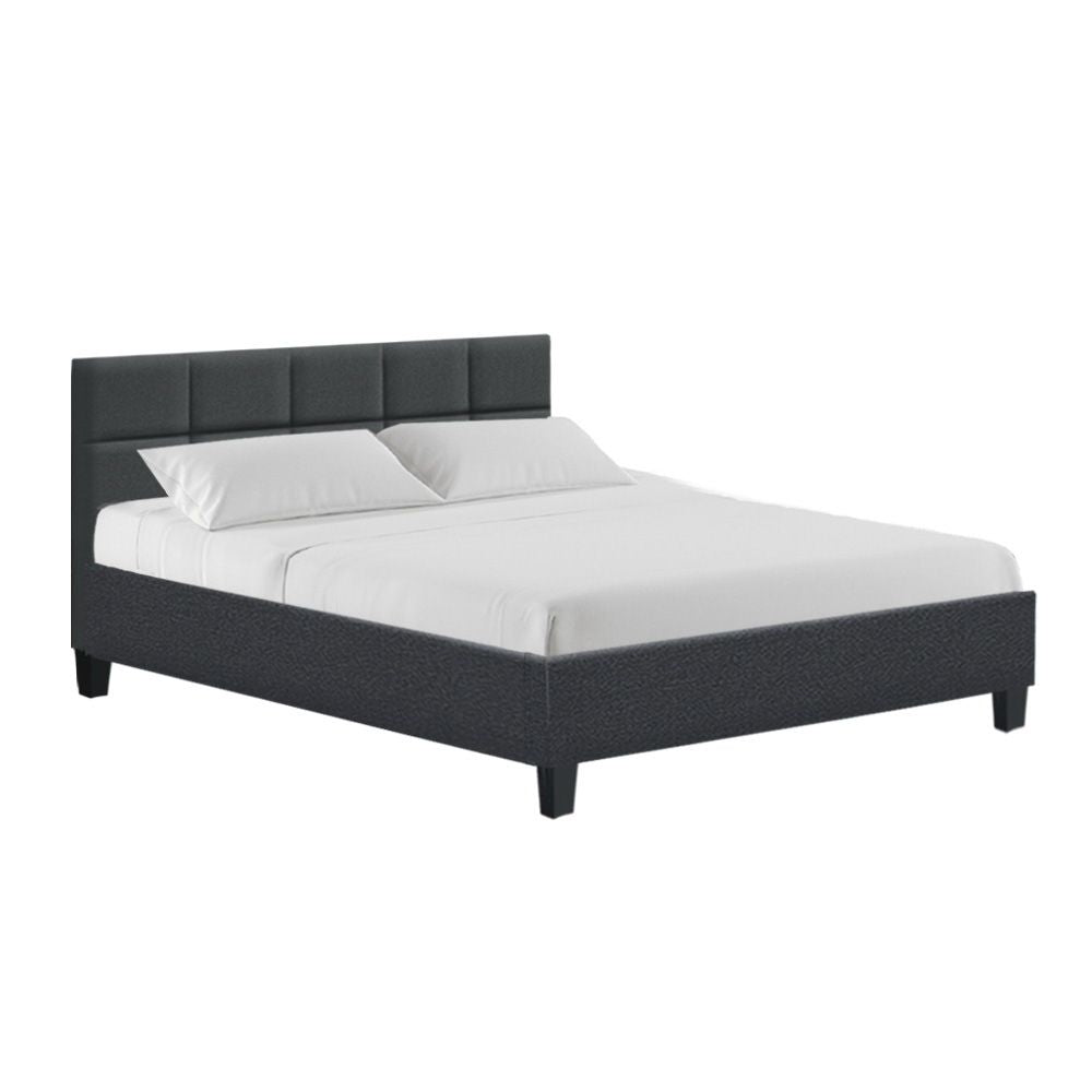 Raleigh (Queen) Linen-Look Bed Frame - Charcoal