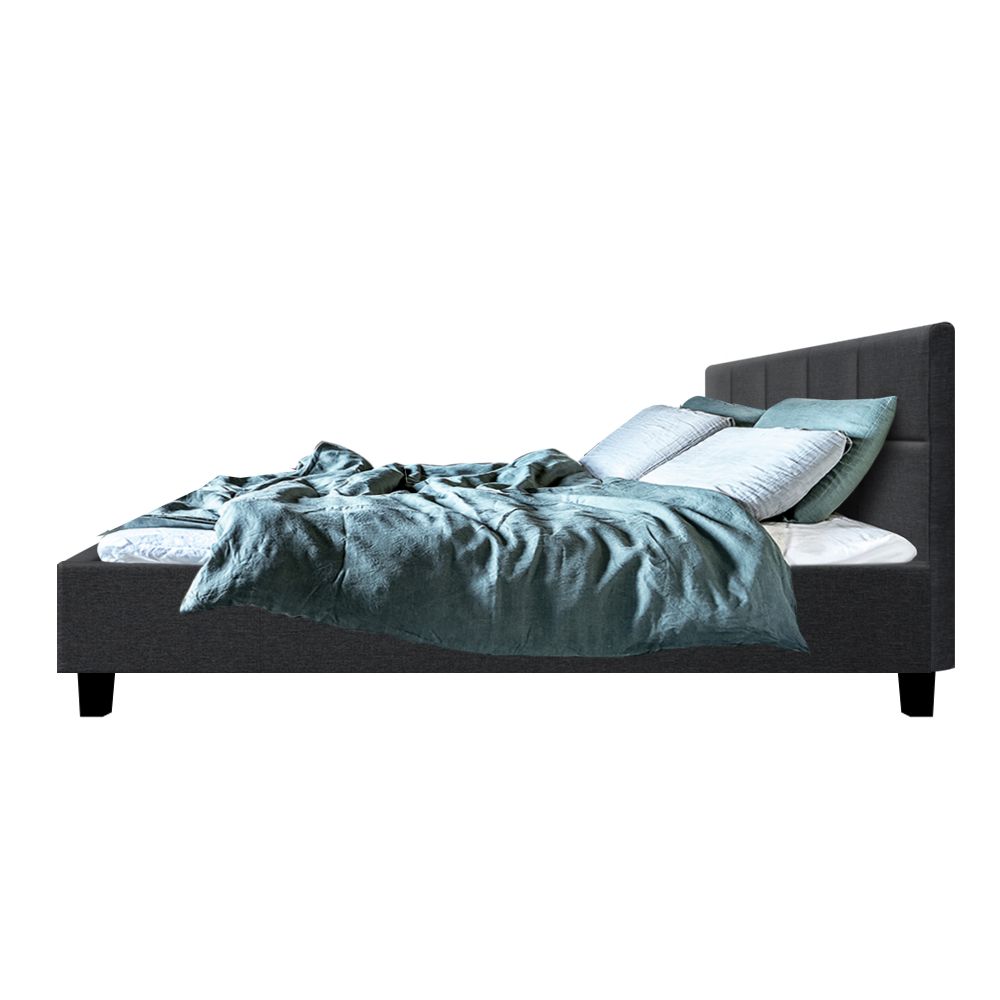 Raleigh (Queen) Linen-Look Bed Frame - Charcoal
