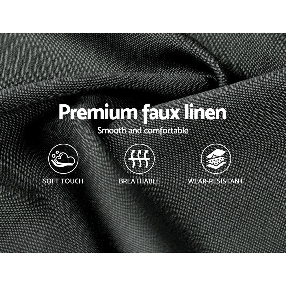 Raleigh (Queen) Linen-Look Bed Frame - Charcoal