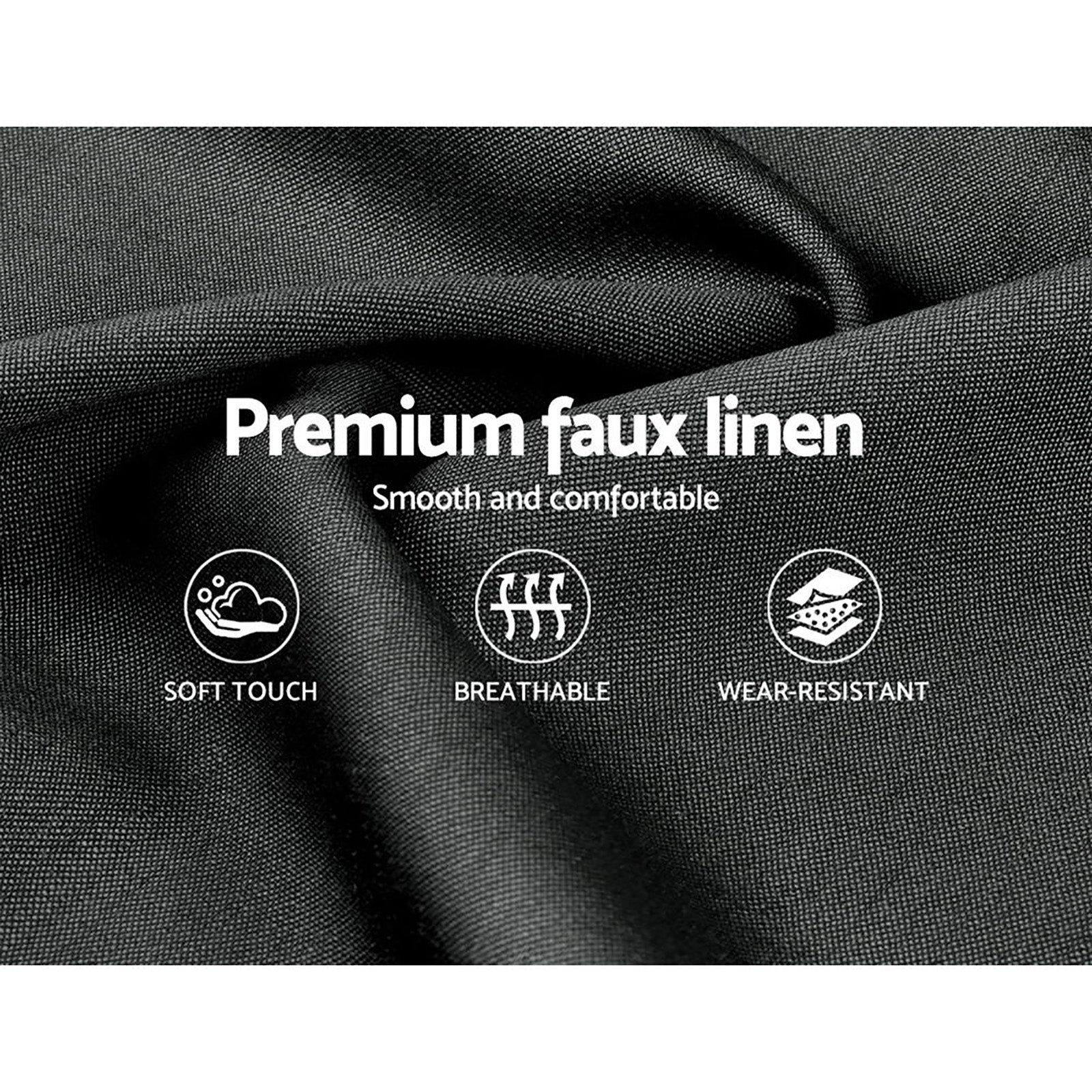 Raleigh (Queen) Bed Frame | Fabric - Charcoal - Homecoze