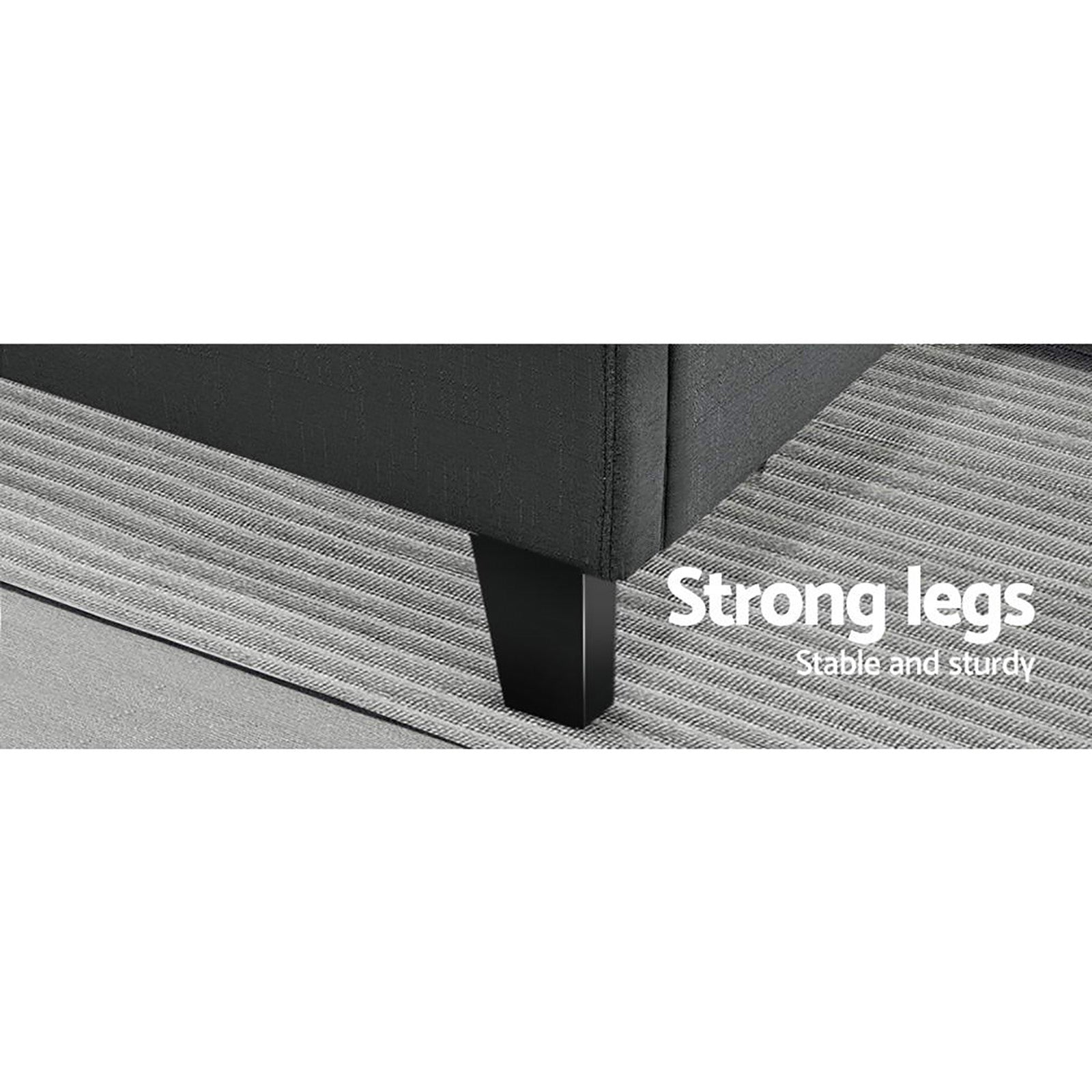 Raleigh (Queen) Bed Frame | Fabric - Charcoal - Homecoze