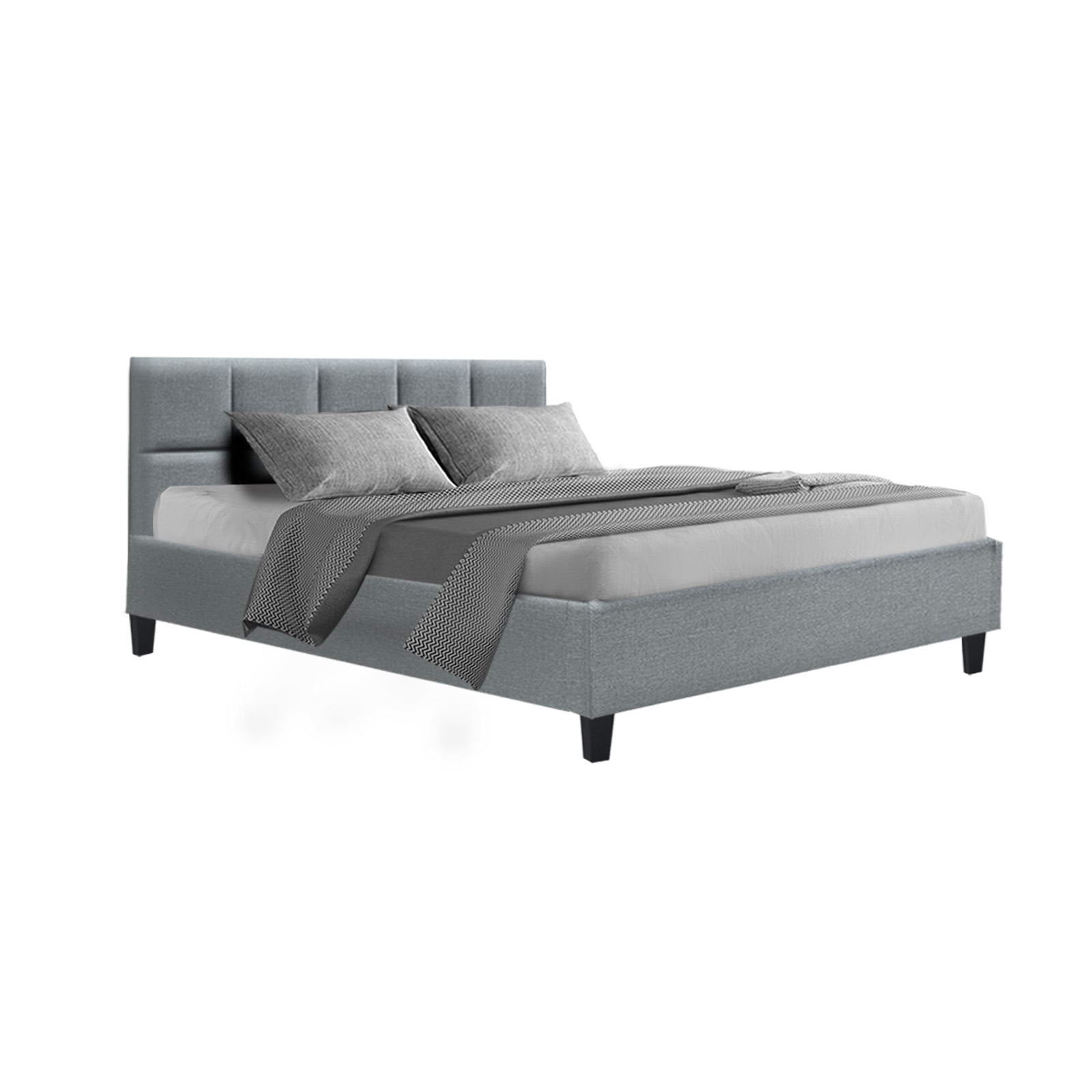 Raleigh (Queen) Bed Frame | Fabric - Grey - Homecoze