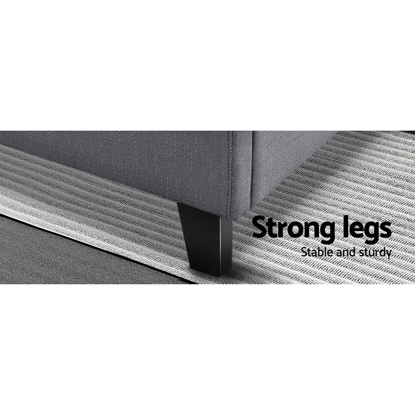 Raleigh (Queen) Bed Frame | Fabric - Grey - Homecoze