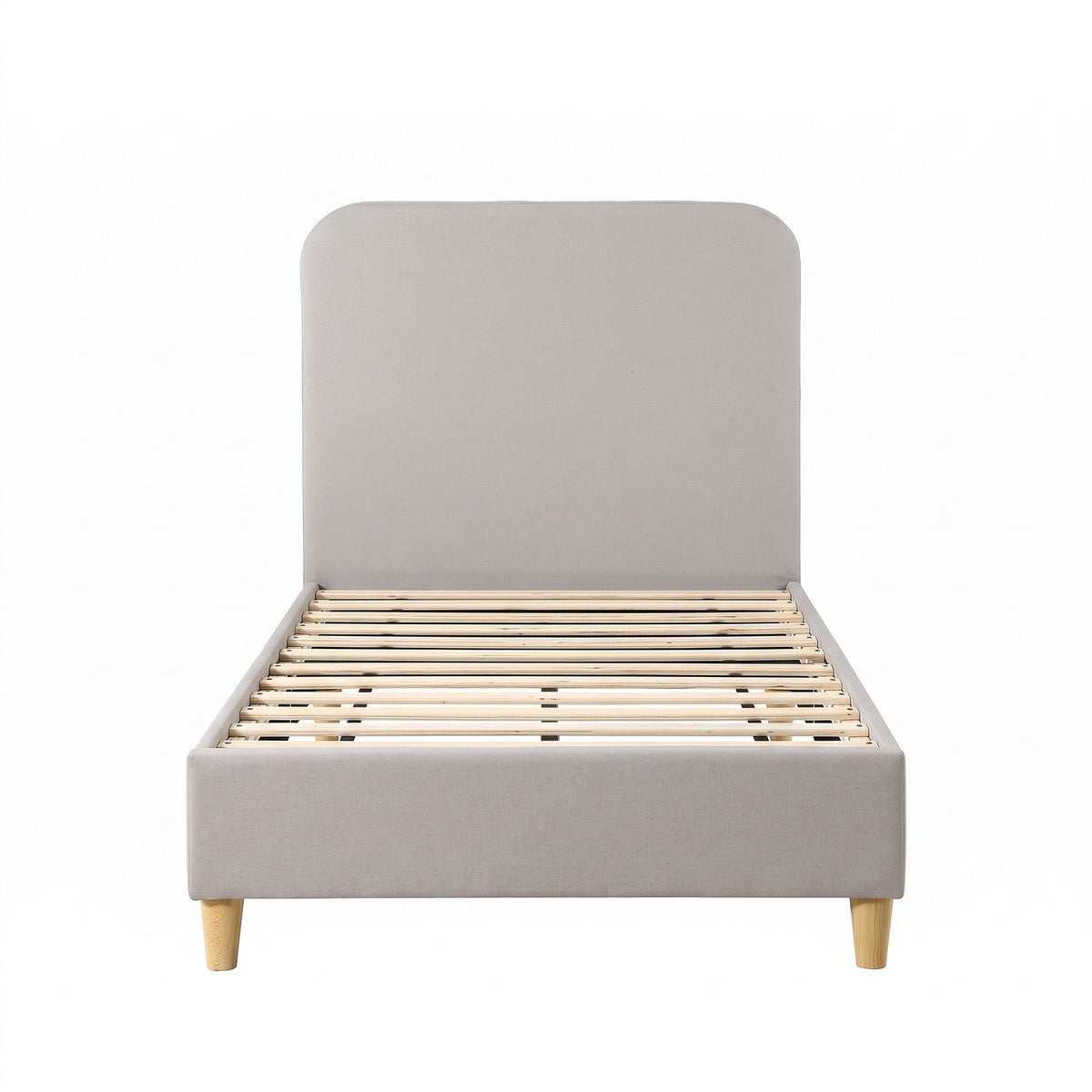 Evander (King Single) Linen-Look Bed Frame - Grey