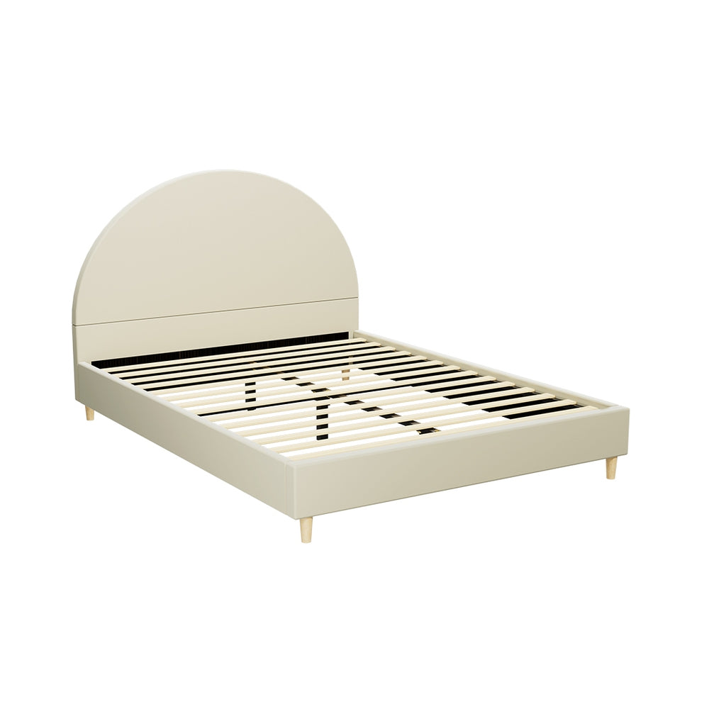 Fresno (Double) Velvet Bed Frame - Cream - Homecoze