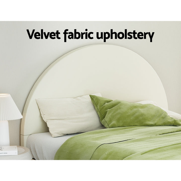 Fresno (Double) Velvet Bed Frame - Cream