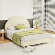 Fresno (Double) Velvet Bed Frame - Cream - Homecoze