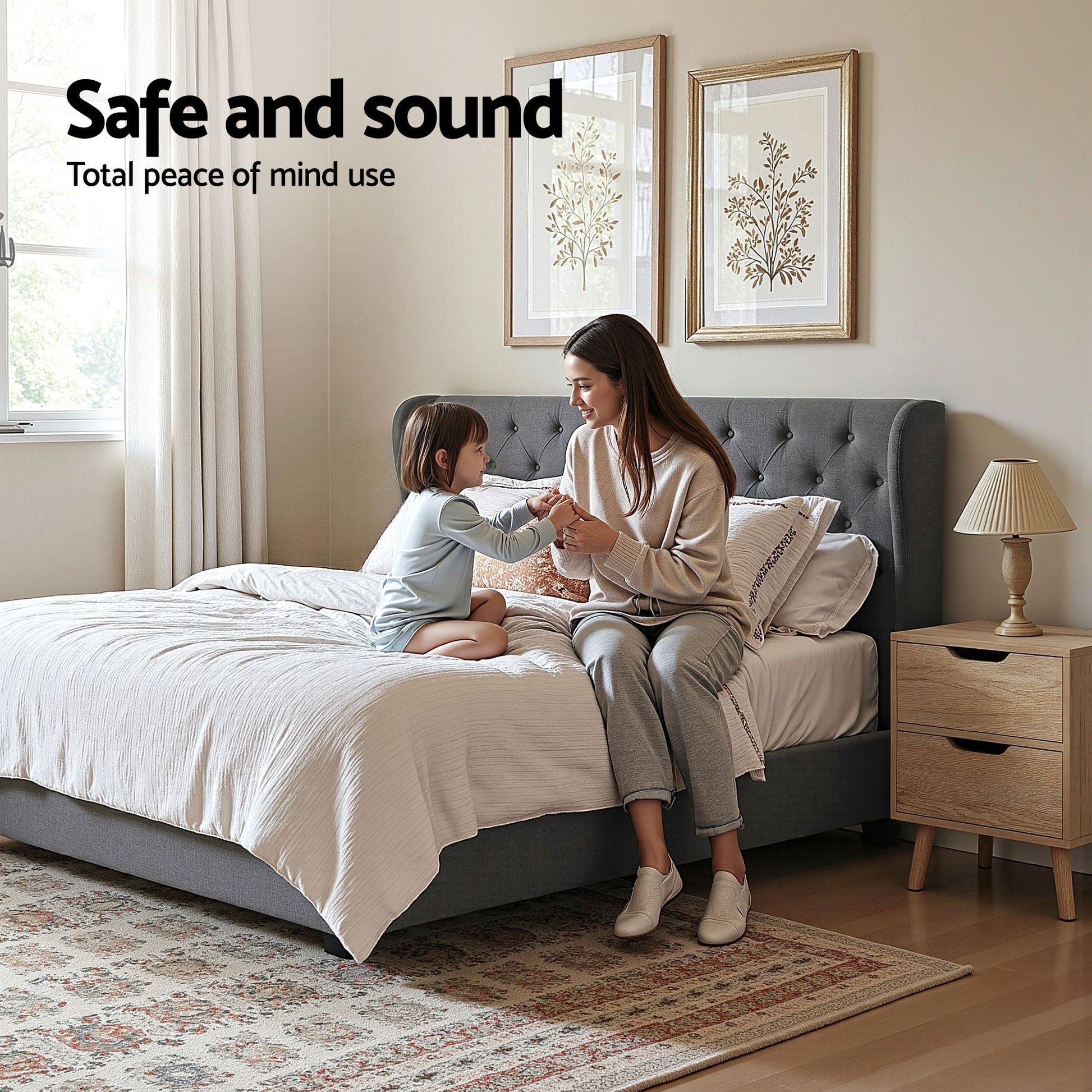 Naples (Queen) Gas-Lift Storage Bed Frame - Grey - Homecoze