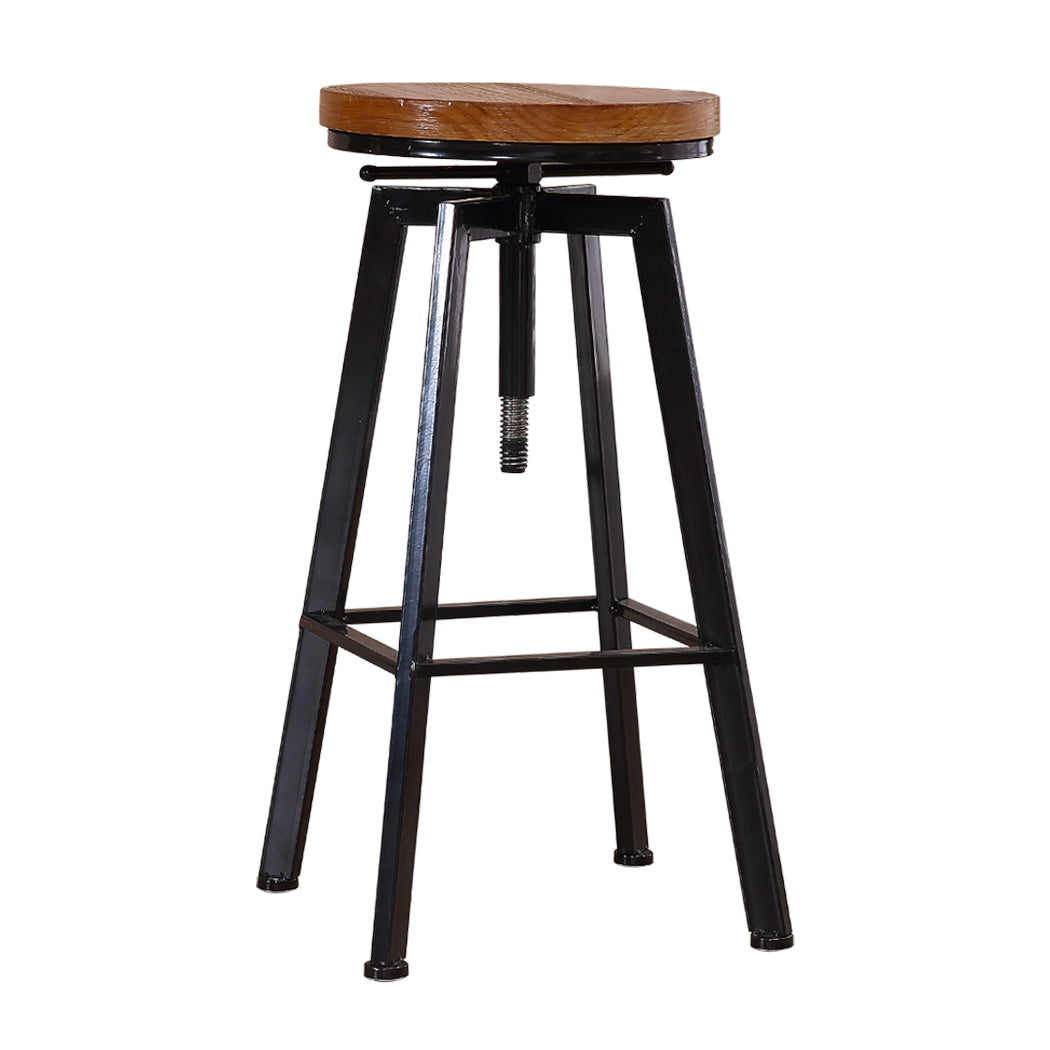 Riley (Set of 3) Wooden Seat Bar Stools - Natural - Homecoze