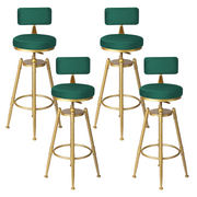 Alexis (Set of 4) Velvet Bar Stools - Green - Homecoze