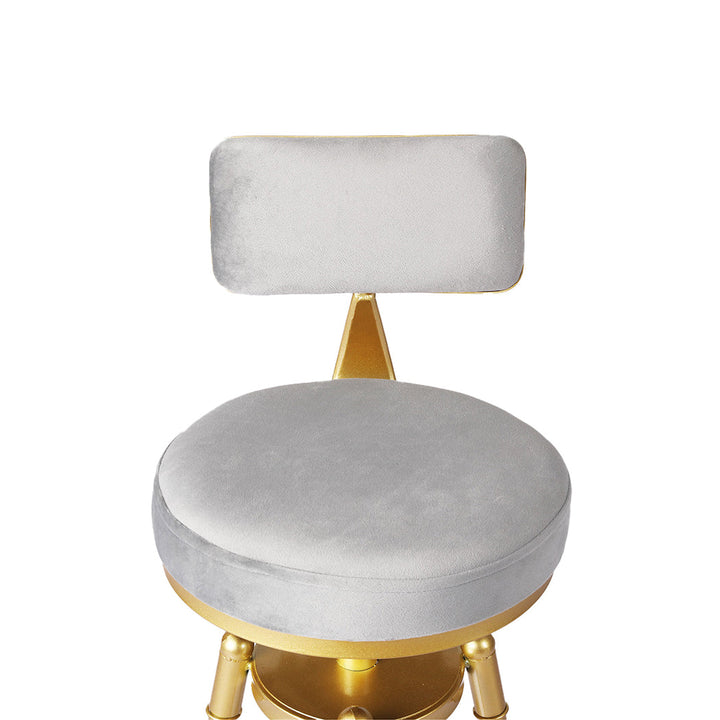 Alexis (Set of 3) Velvet Bar Stools - Grey - Homecoze