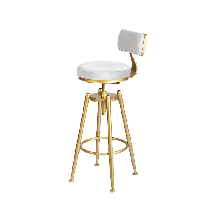 Alexis (Set of 2) Velvet Bar Stools - White