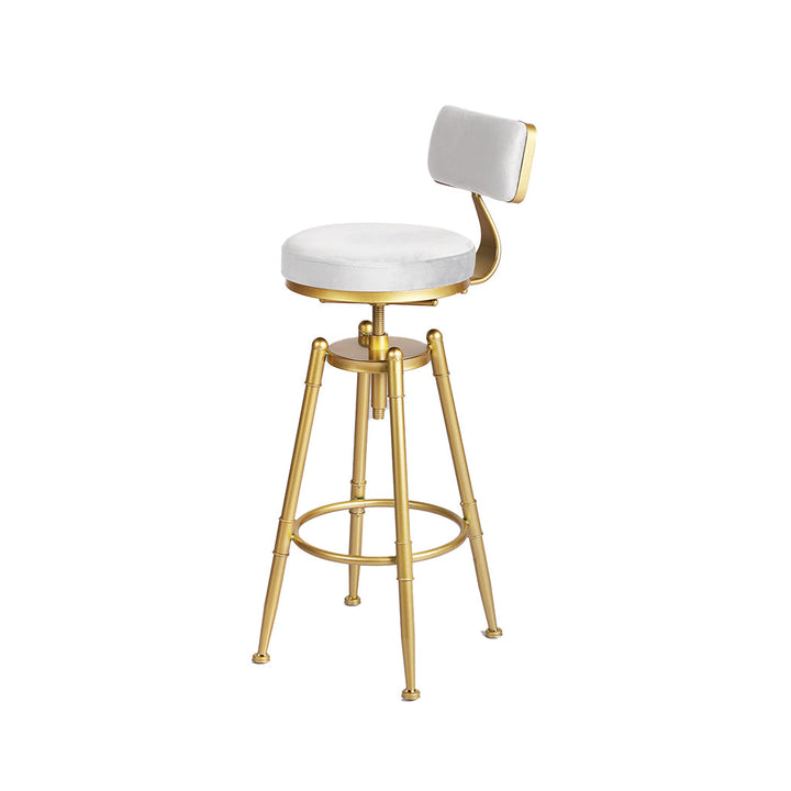 Alexis (Set of 4) Velvet Bar Stools - White