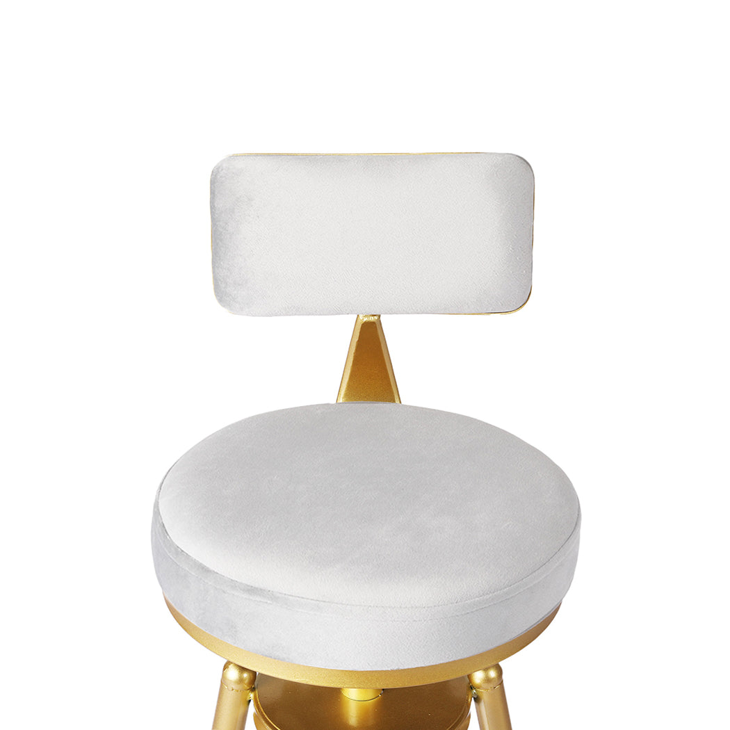 Alexis (Set of 2) Velvet Bar Stools - White