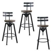 Audrey (Set of 3) Rustic Bar Stools - Brown - Homecoze