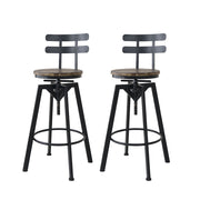 Audrey (Set of 2) Rustic Bar Stools - Brown - Homecoze