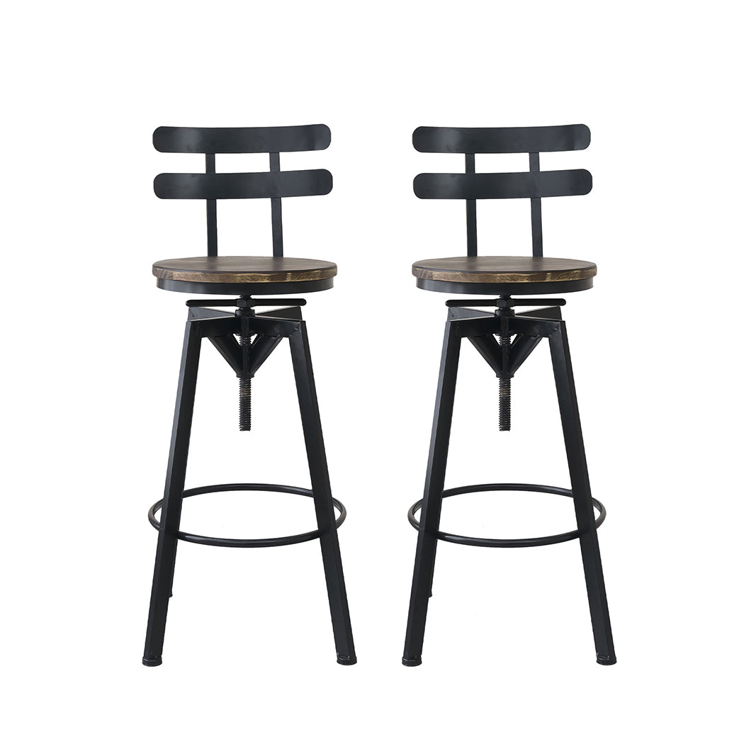 Audrey (Set of 3) Rustic Bar Stools - Brown - Homecoze