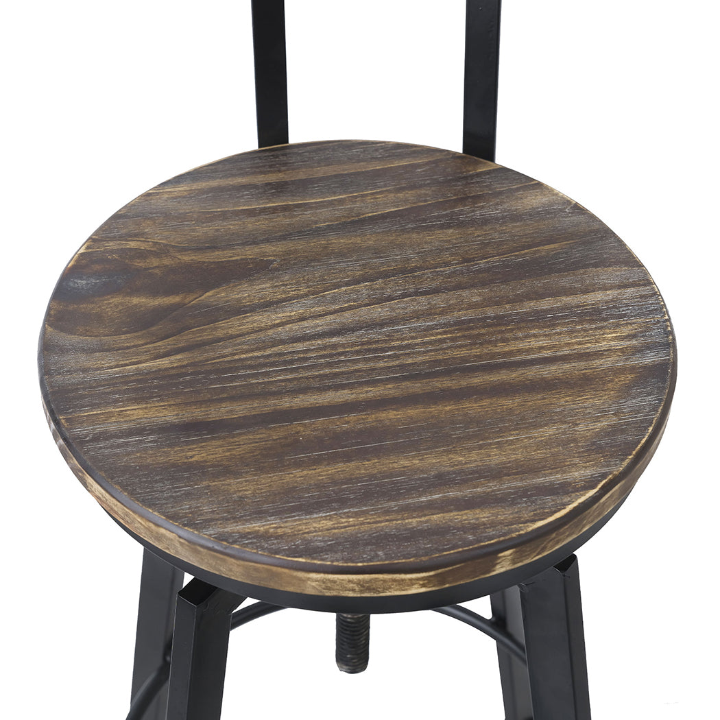 Audrey (Set of 3) Rustic Bar Stools - Brown - Homecoze