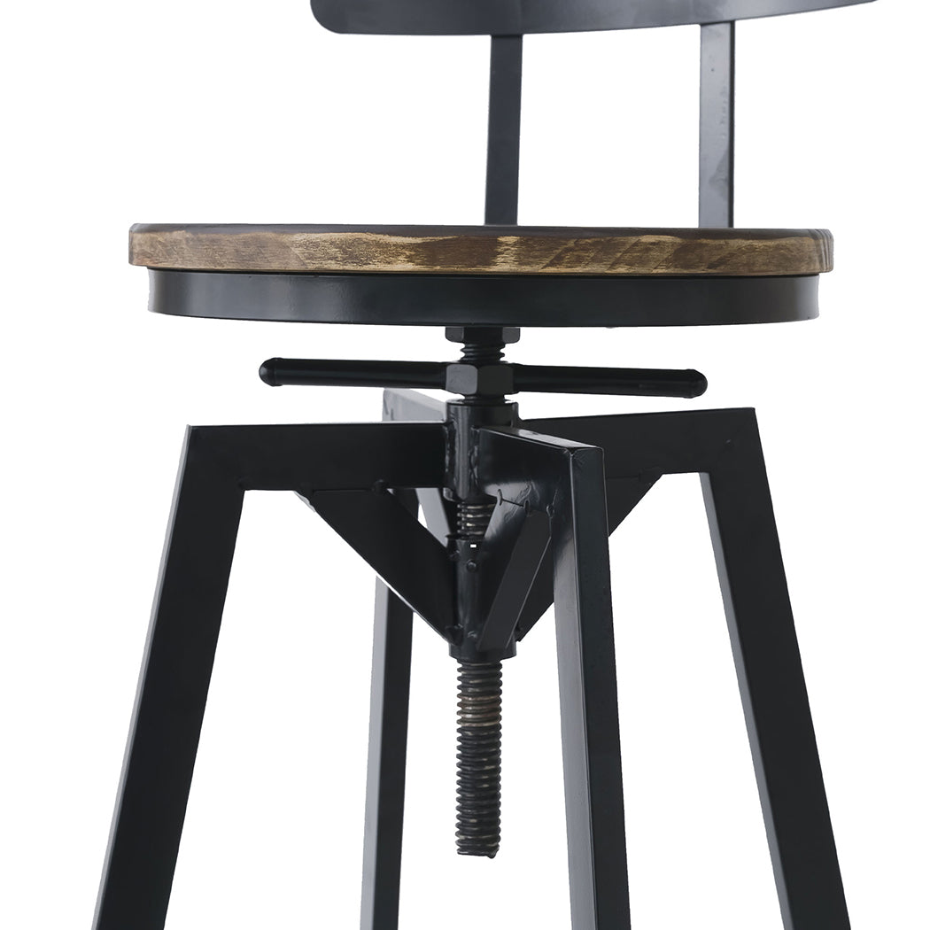 Audrey (Set of 3) Rustic Bar Stools - Brown - Homecoze