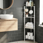 4-Tier Corner Shower Caddy Bathroom Rack 112cm - White