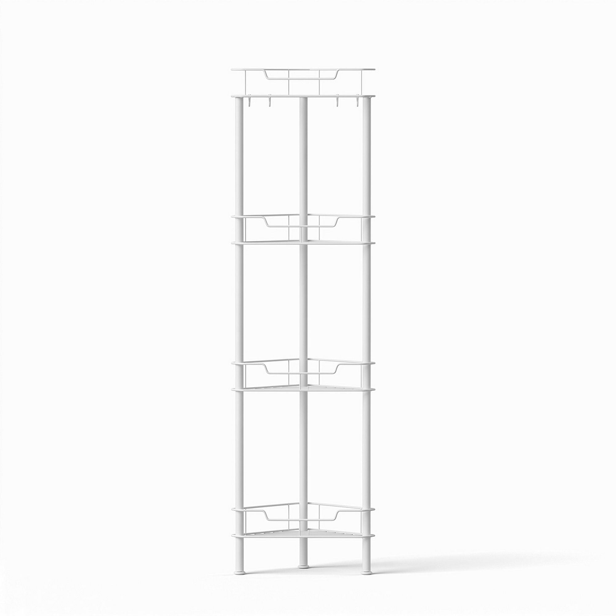 4-Tier Corner Shower Caddy Bathroom Rack 112cm - White