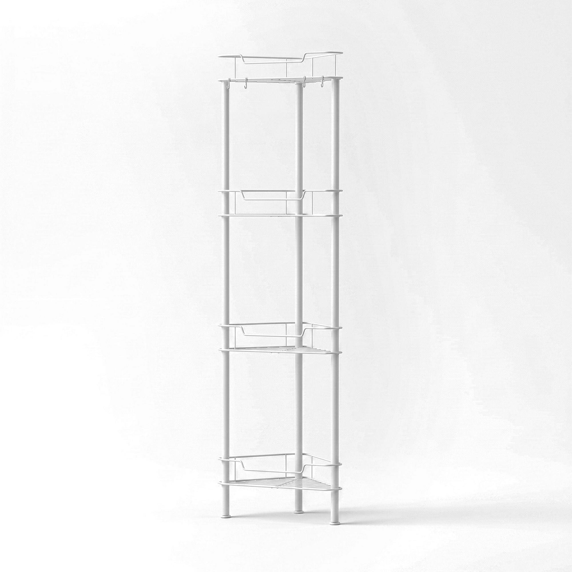 4-Tier Corner Shower Caddy Bathroom Rack 112cm - White