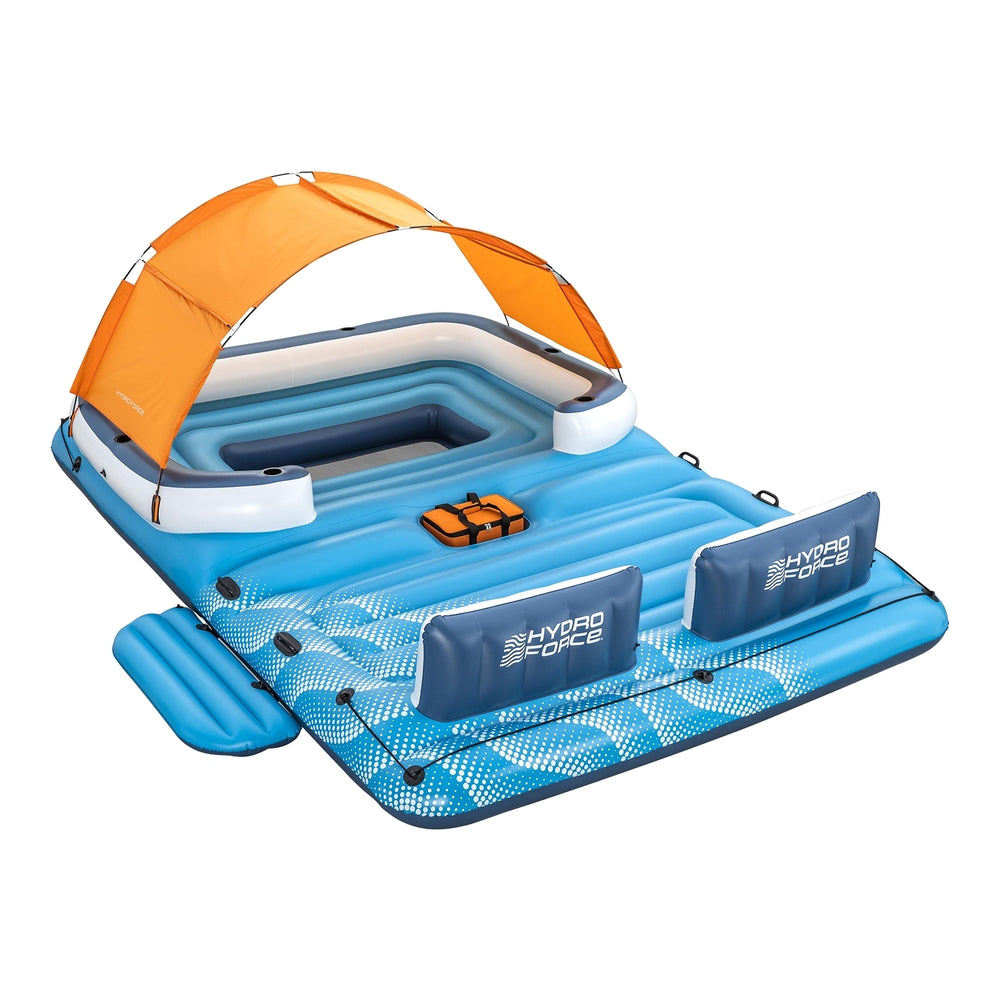 Bestway Pool Float Island Inflatable Lounge 6-person Raft Seat Canopy - Homecoze