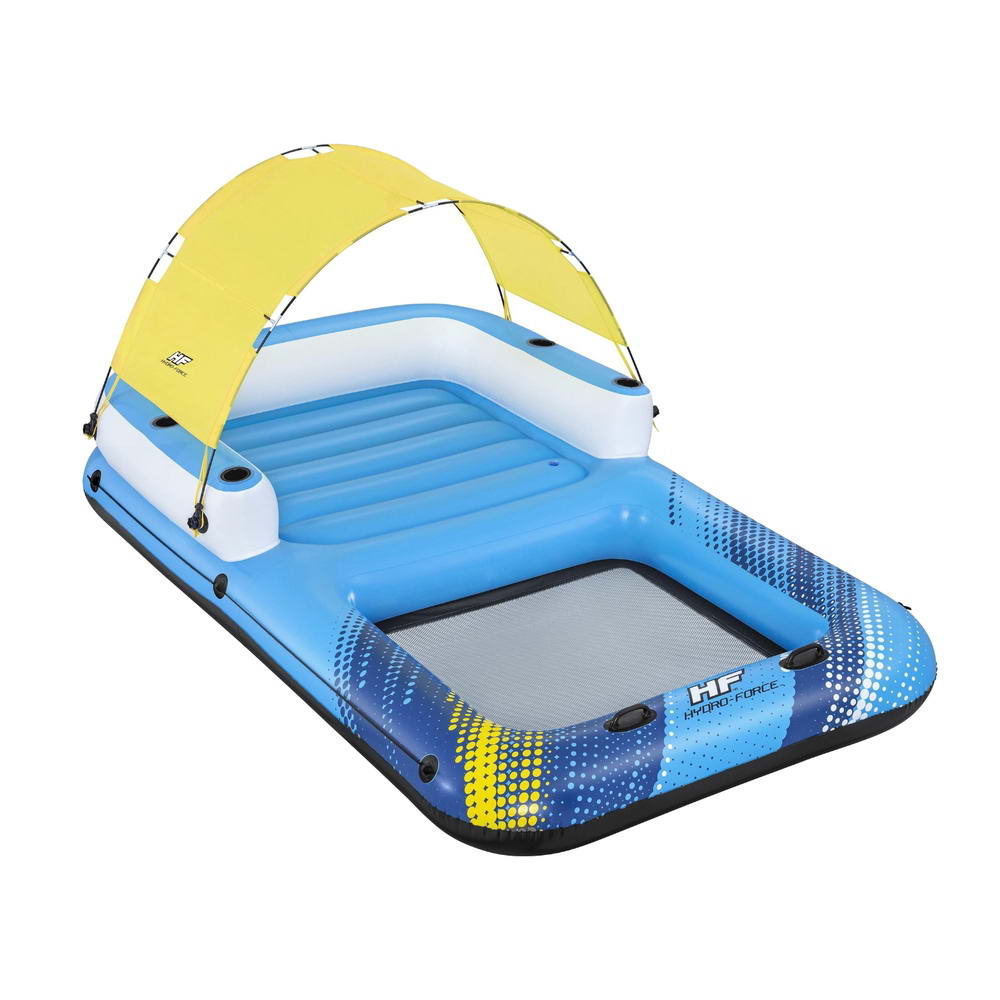 Inflatable 4-Person Floating Island Pool Lounger 3.05M x 1.86M - Homecoze