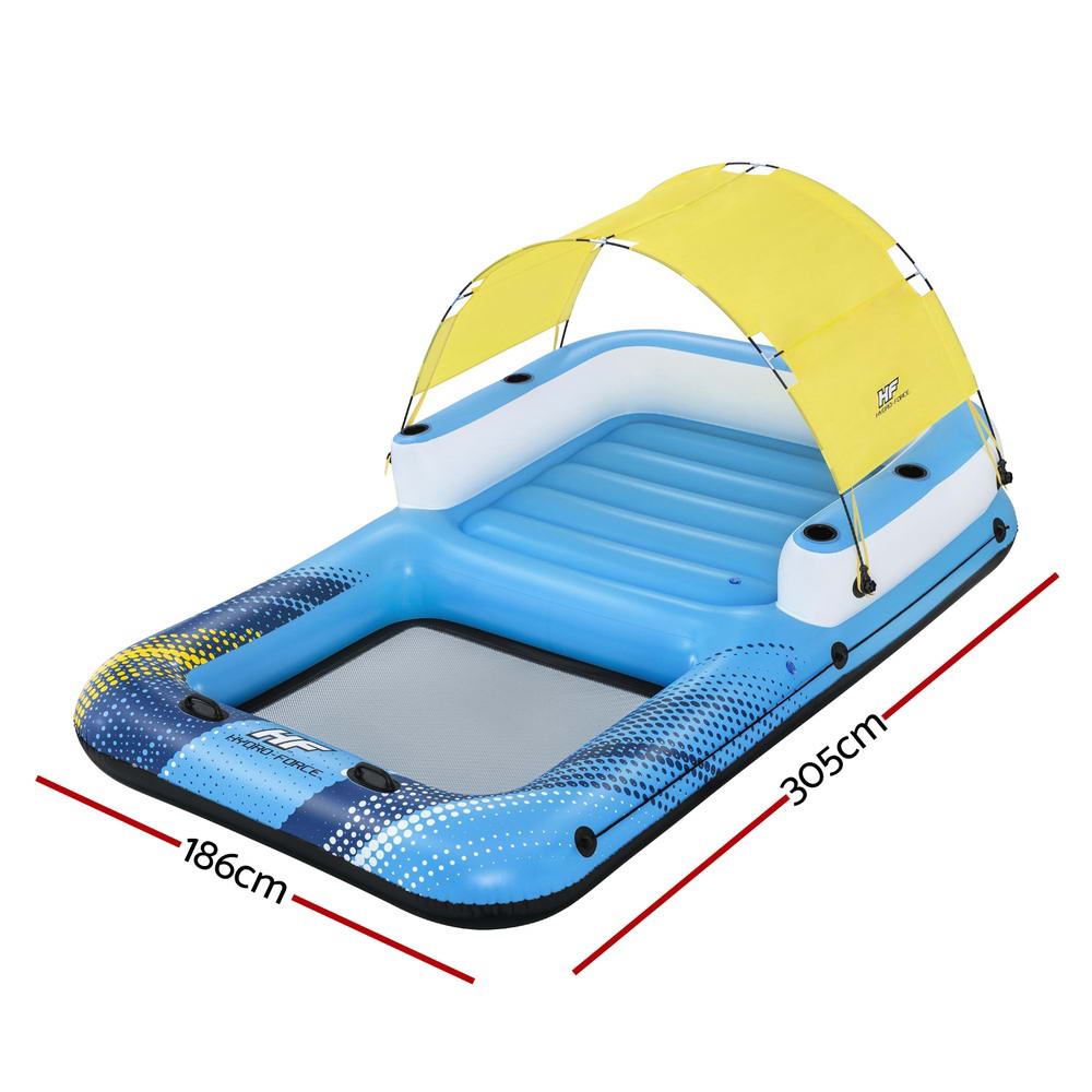 Inflatable 4-Person Floating Island Pool Lounger 3.05M x 1.86M - Homecoze