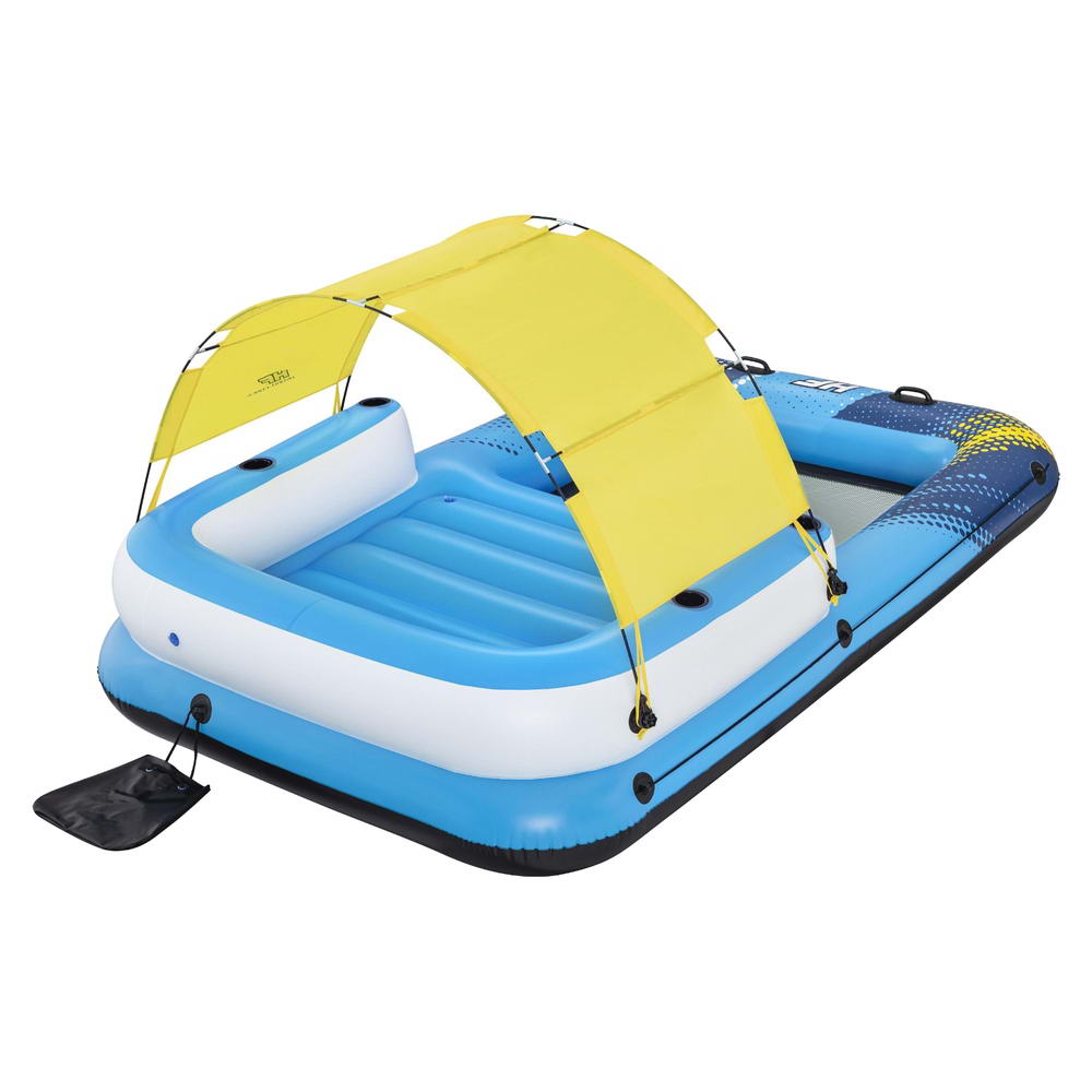Inflatable 4-Person Floating Island Pool Lounger 3.05M x 1.86M - Homecoze