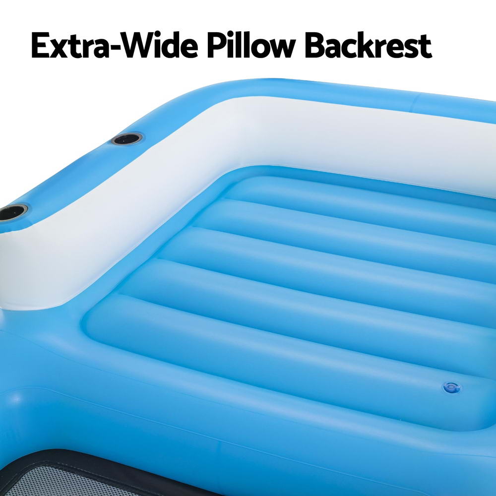 Inflatable 4-Person Floating Island Pool Lounger 3.05M x 1.86M - Homecoze