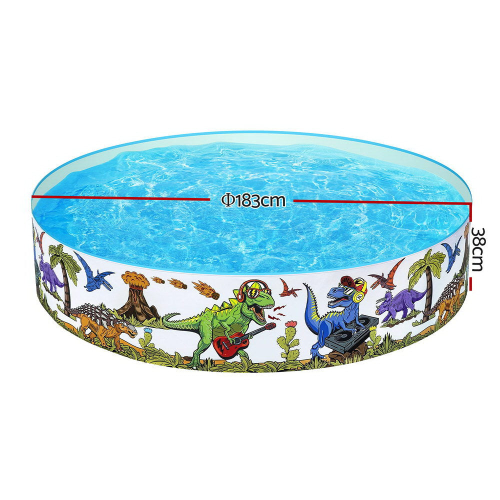 1.8m Round Fill-n-fun Dinosaur Swimming Pool - 946L Capacity