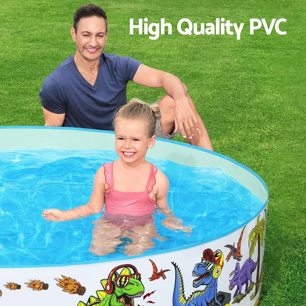 1.8m Round Fill-n-fun Dinosaur Swimming Pool - 946L Capacity - Homecoze