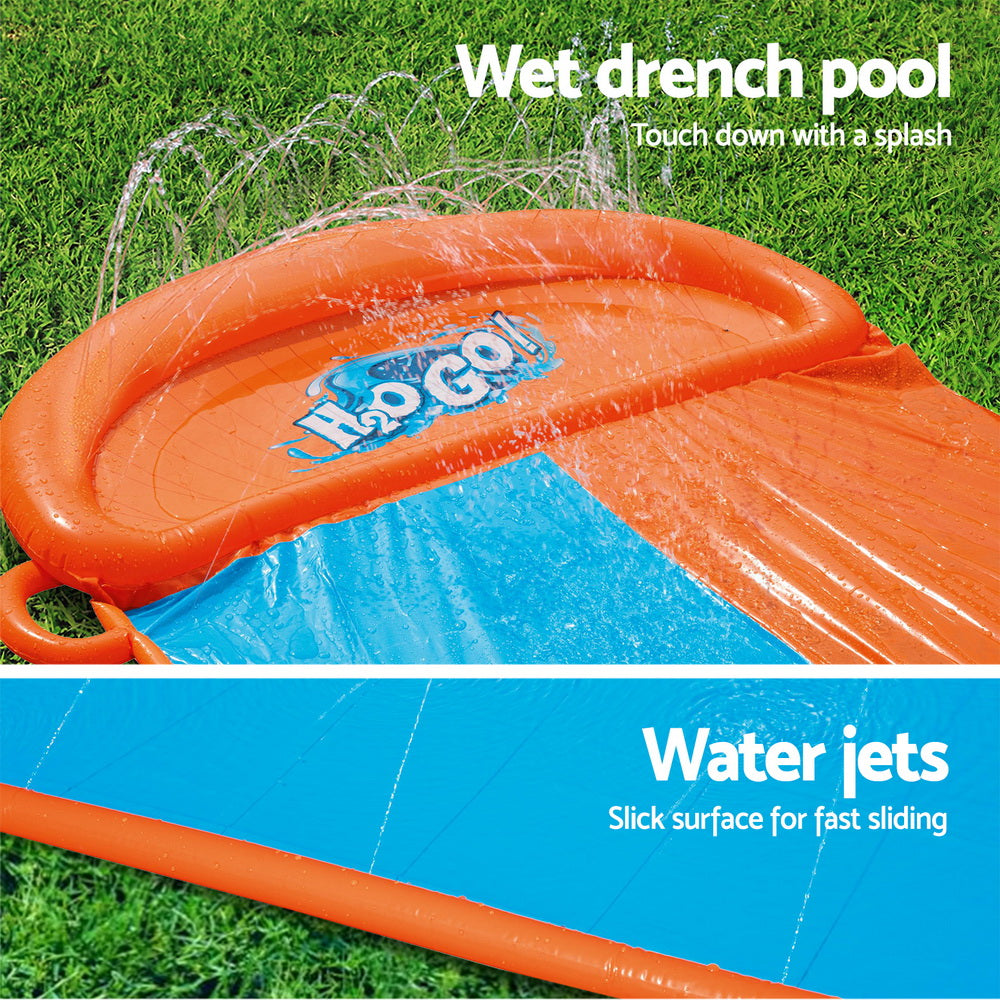 Kids 4.9m Double Lane Slip & Slide with Water Jets - Homecoze
