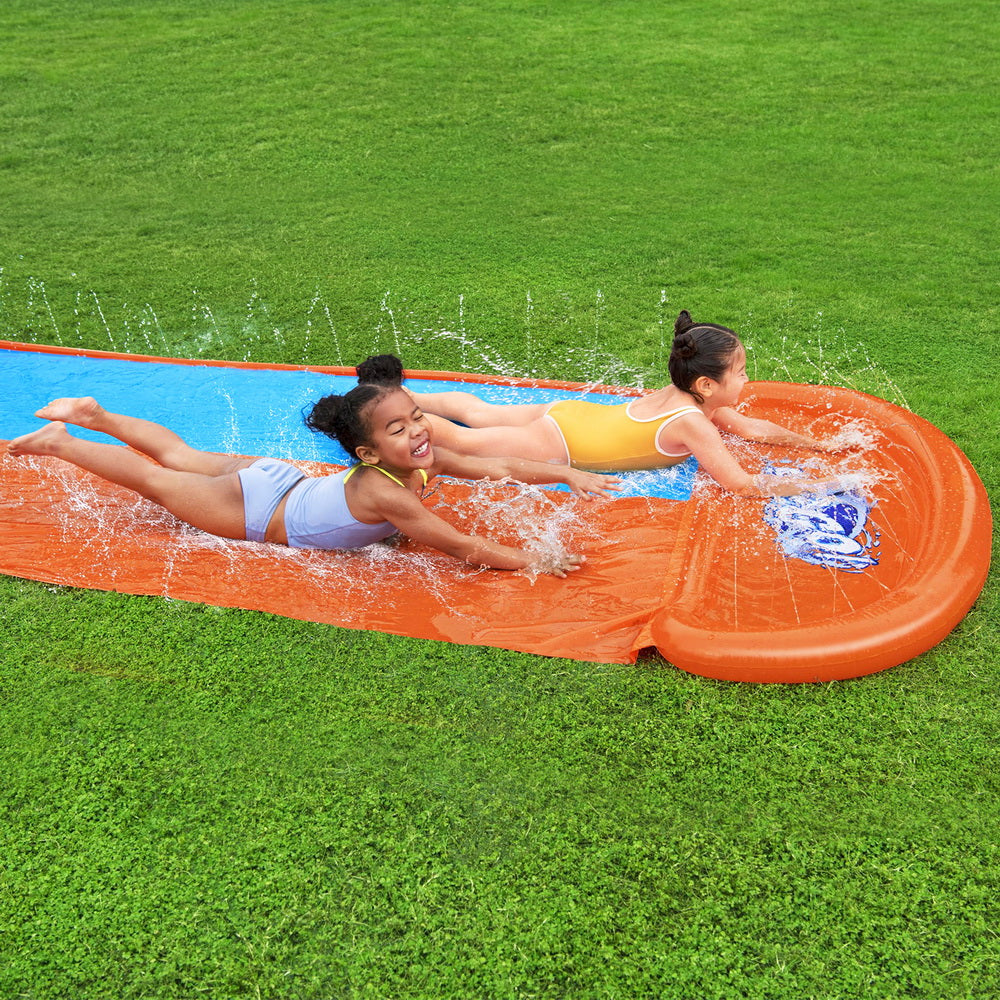Kids 4.9m Double Lane Slip & Slide with Water Jets - Homecoze