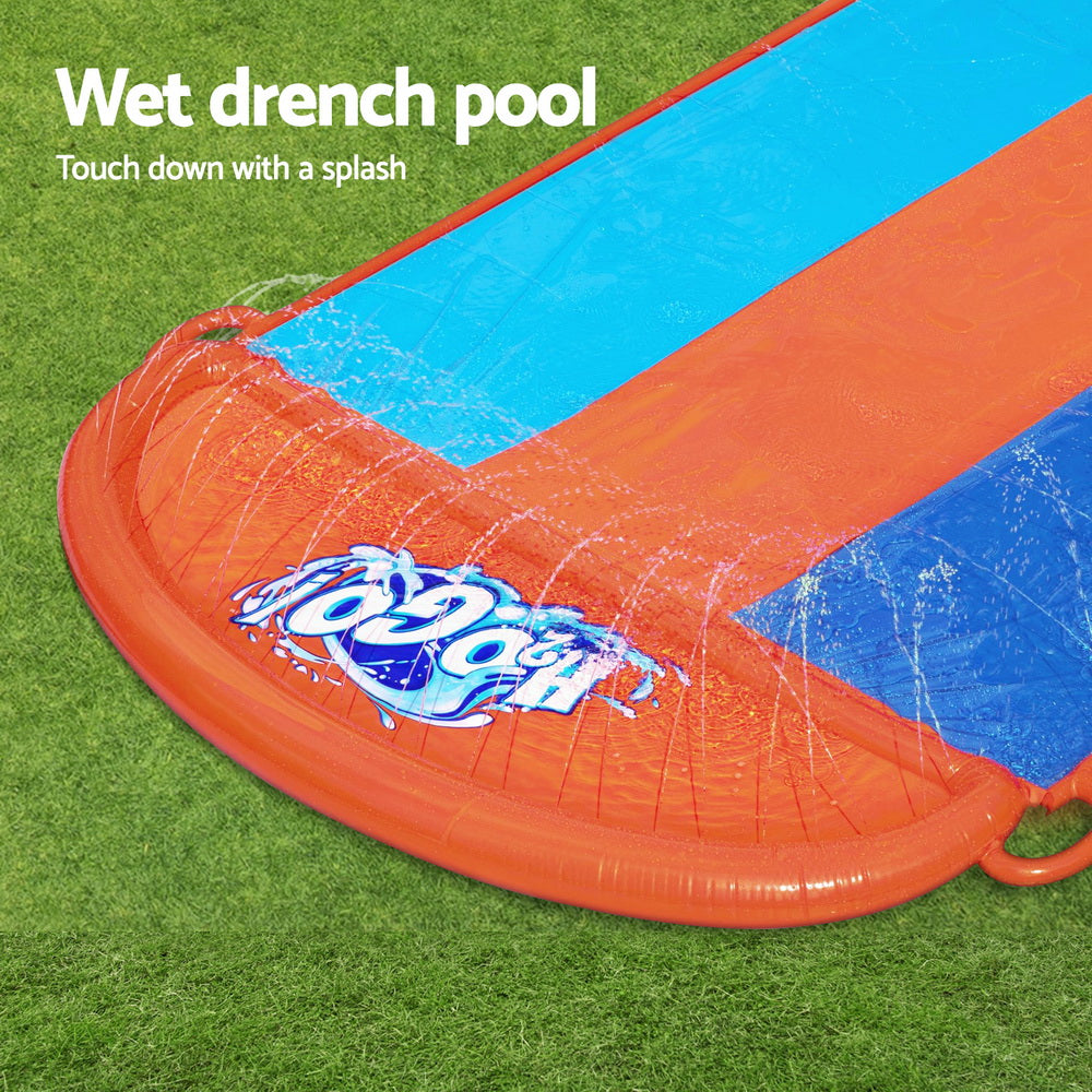 Kids 4.9m Triple Lane Slip & Slide with Water Jets - Homecoze