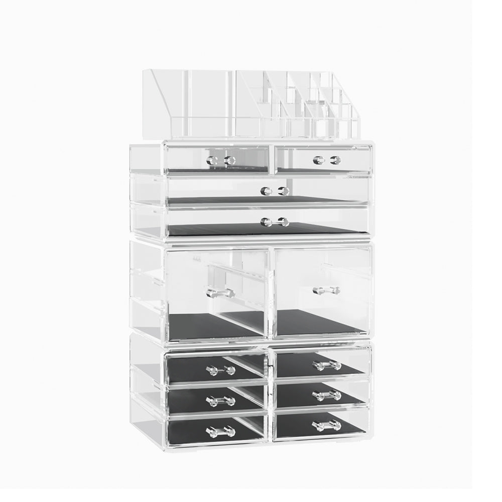 Acrylic Makeup Organiser with 12 Drawers - Clear