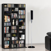 Adjustable Shelf Rack CD/DVD/Game Bookshelf Storage Unit - Black - Homecoze