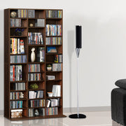 Adjustable Shelf Rack CD/DVD/Game Bookshelf Storage Unit - Expresso Brown - Homecoze